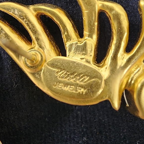 Nissa Gold-Tone Wing Tassel Earrings with Crystal Accents - Picture 4 of 4